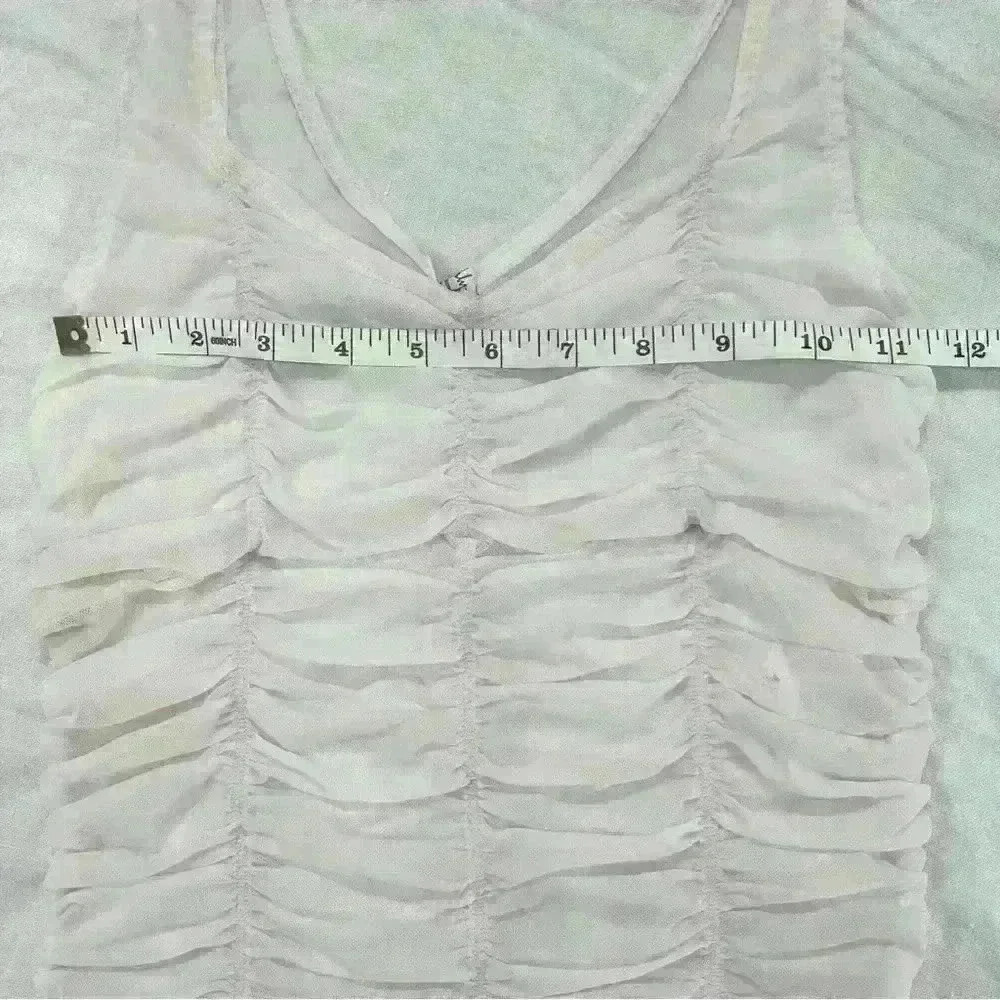 FREE PEOPLE INTIMATELY Light Pink Sheer Rouged Top Size L - Picture 8 of 10